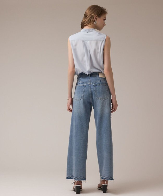 GRACE CONTINENTAL リメイクストレートデニムパンツ ブルー