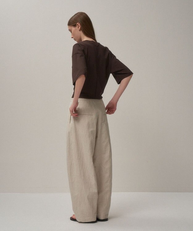ATON CRISPY LINEN | イージーパンツ BEIGE