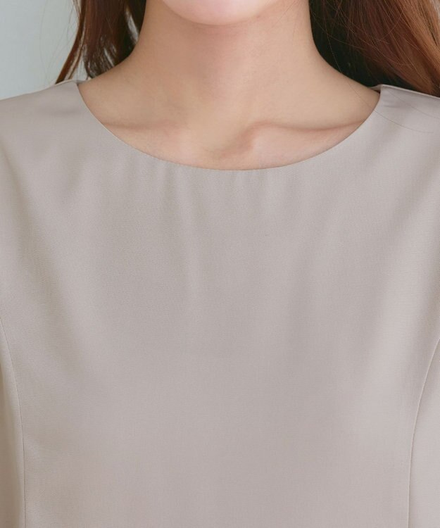 Tiaclasse 【新色追加】シフォンフレア袖チュニックブラウス グレージュ