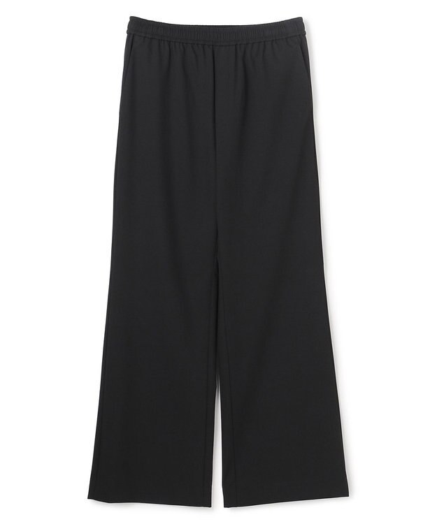 UNFILO L 【セットアップ着用可/ウエストゴム】マイビューティ セミフレアパンツ ブラック