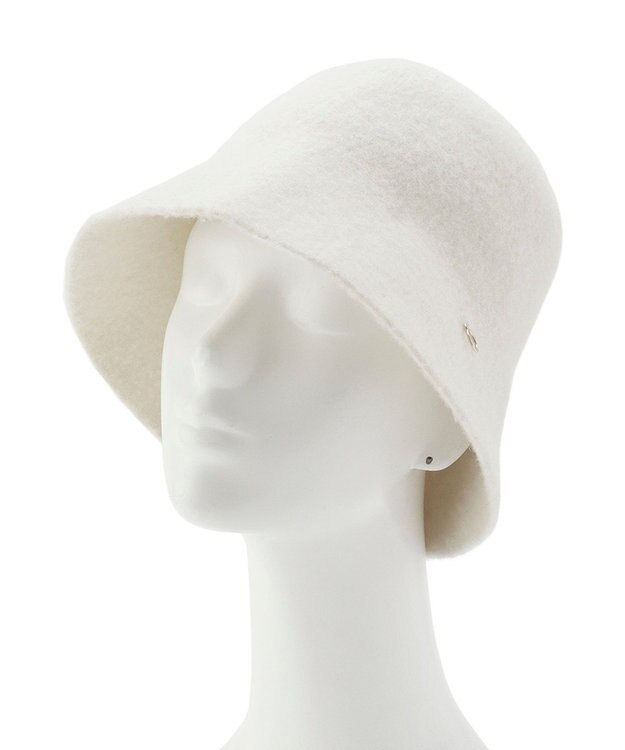 MOONBAT PAUL & JOE ACCESSOIRES 【畳める】ウール100%ネコチャーム付クロッシェ UV ホワイト