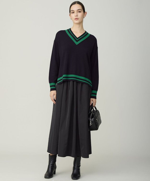 ICB エステルメモリータフタ キャザースカート ブラック