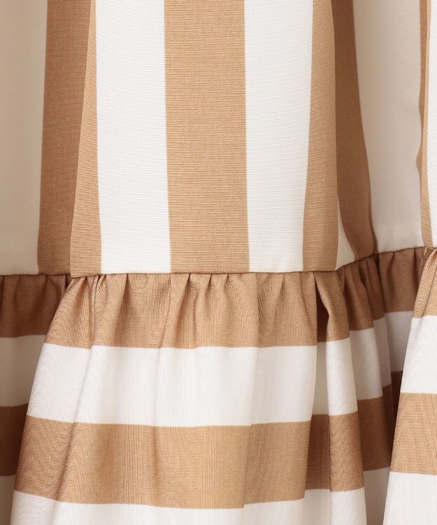 GRACE CONTINENTAL ボーダーコンビスカート キャメル