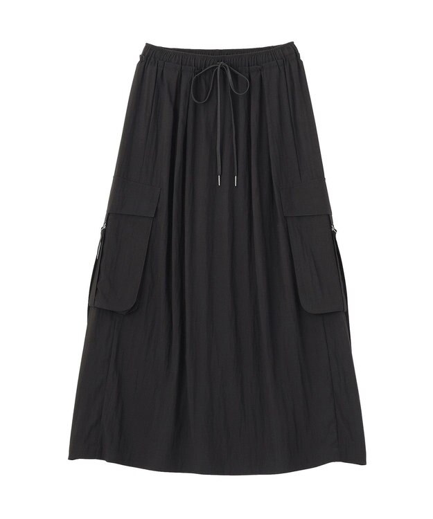 YECCA VECCA 【UVカット/接触冷感/遮熱】COOLカーゴロングスカート Charcoal Gray