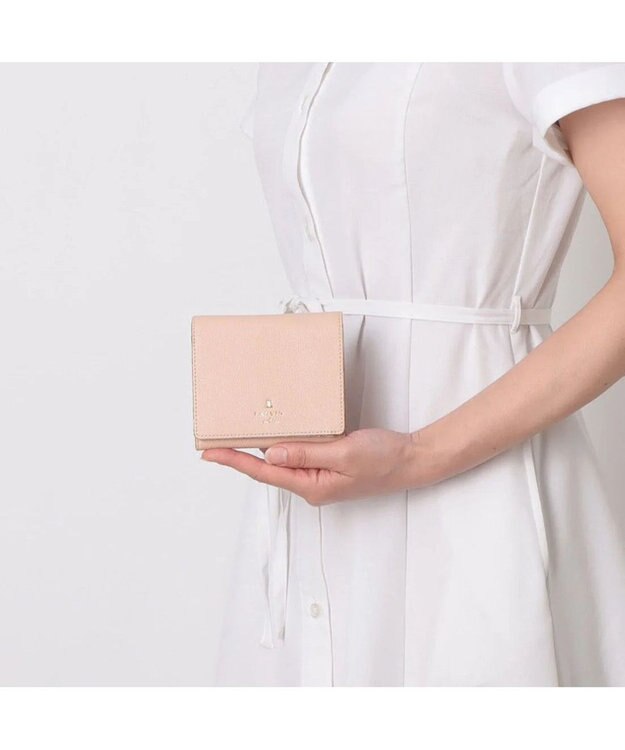 LANVIN en Bleu メラニー 二つ折りBOX財布 ピンクベージュ