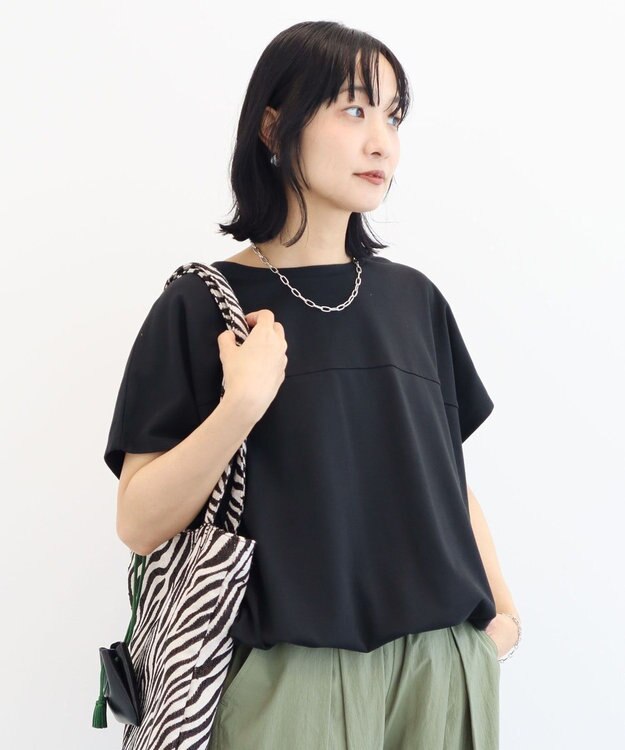 Green Parks 超冷感ドロストフレンチプルオーバー Black