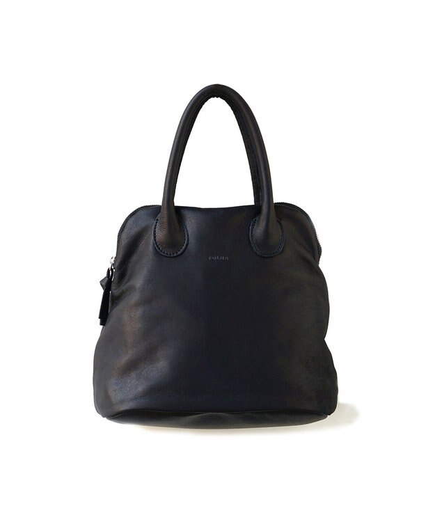 FOLNA RD ソフトレザーブガッティボストンバッグ ブラック