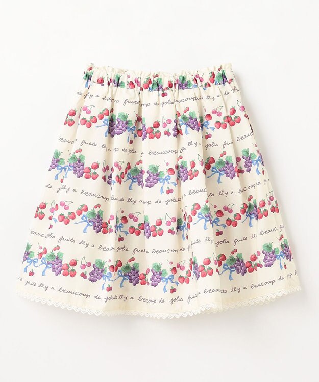 ANY KIDS 総柄フルーツ スカート エクリュ