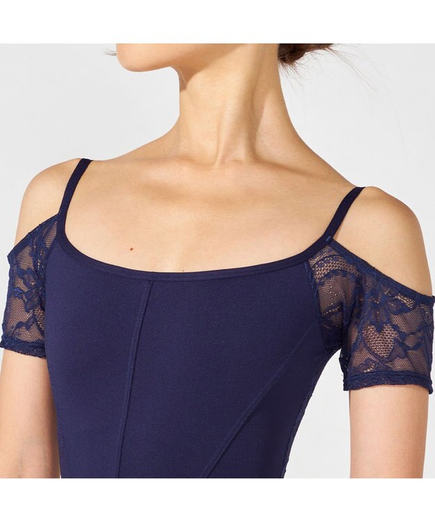 Chacott 【MADOKA SUGAI】オフショルダーレオタード ブラックベリー