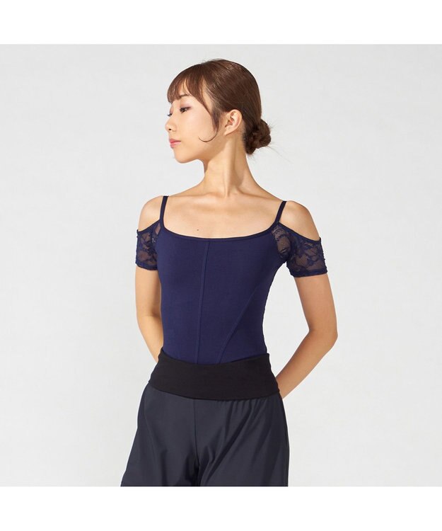 Chacott 【MADOKA SUGAI】オフショルダーレオタード ブラックベリー