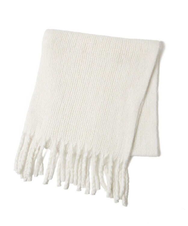 WEGO 【ユニセックス着用ITEM】リブニットストール ホワイト