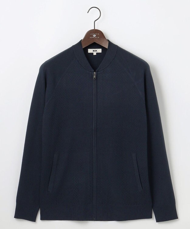 JOSEPH ABBOUD 【チクチクしない/洗える/3シーズン対応】ＳＮＯＷＹボーダー ニットブルゾン ネイビー系