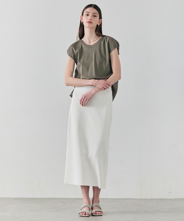 BEIGE， ZEOLITE / バックツイスト コンビトップス Taupe