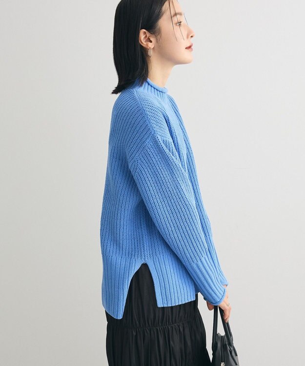 Green Parks ｍｏｋｏモールモックネックニットプルオーバー Blue