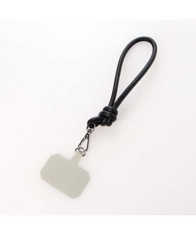 UNBILLION cachecache ハートポーチ付きボールチェーンモバイルストラップ ブラック