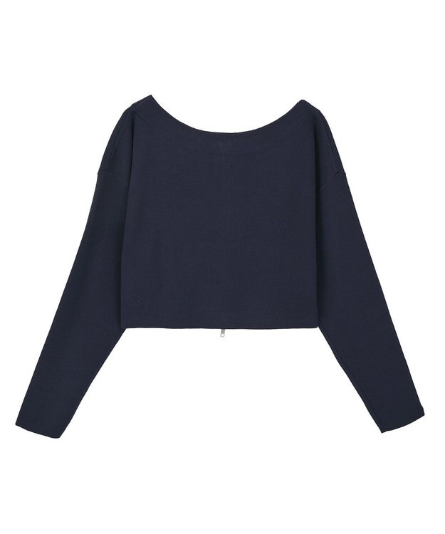 earth music&ecology ダブルジップロゴニットプルオーバー Navy