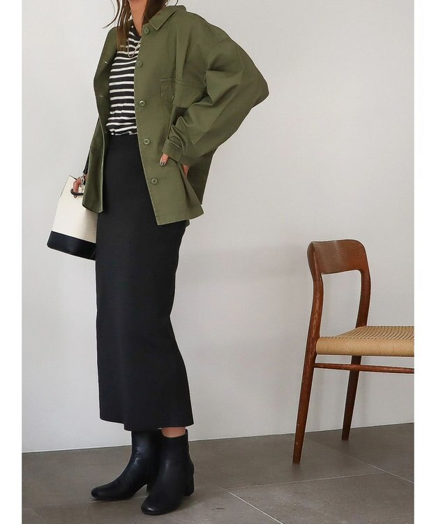 AMERICAN HOLIC エコカルット総針タイトスカート Black