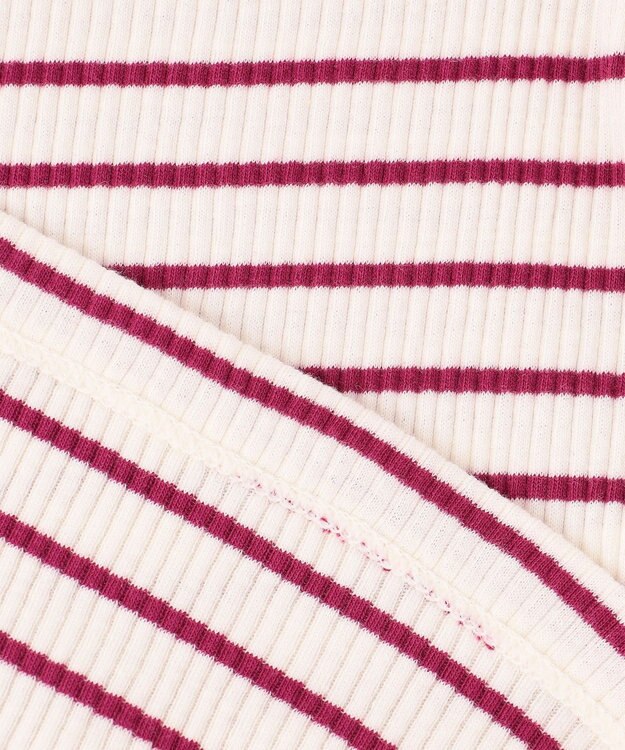 組曲 KIDS 【110-140㎝】レースボーダー トップス ラズベリー系1