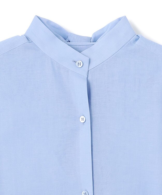 BEIGE， 【洗える】PLUMERIA / コットンシアーバックボウタイブラウス Sax