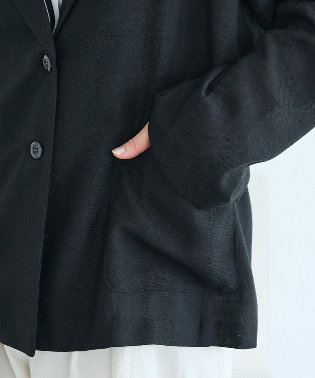 CRAFT STANDARD BOUTIQUE リネンライクオーバーサイズジャケット Black