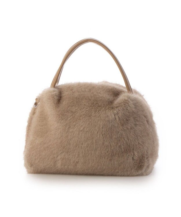 UNBILLION カシュカシュ cachecache / ミンク風エコファー2wayボックストート オーク