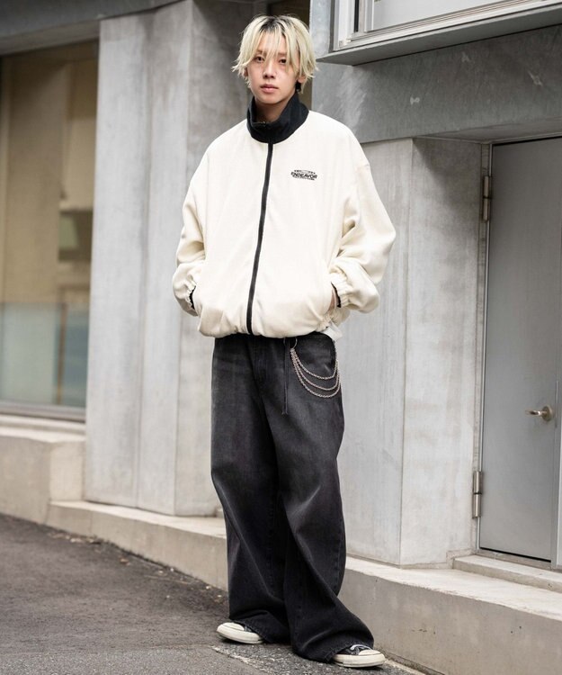 WEGO 【ユニセックス着用ITEM/リバーシブル/2WAY】リバーシブルフリースブルゾン ブラックその他