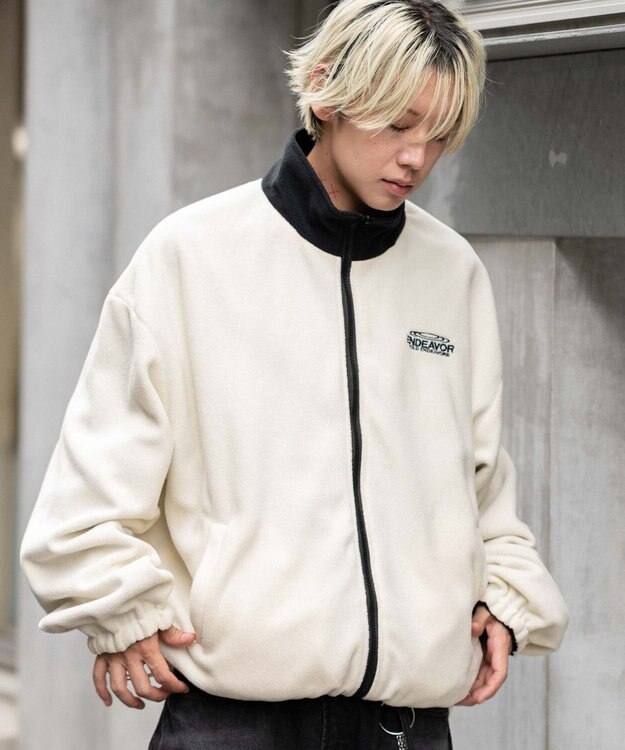 WEGO 【ユニセックス着用ITEM/リバーシブル/2WAY】リバーシブルフリースブルゾン ブラックその他