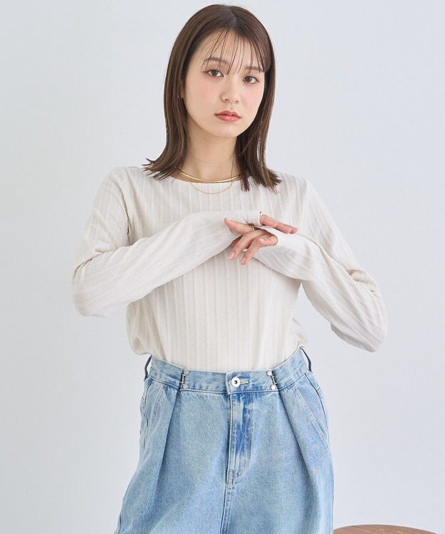 earth music&ecology ぽこぽこプルオーバー Ivory