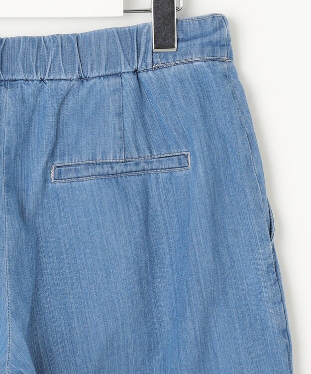 J.PRESS LADIES L 【洗える】5ozバージラコンパクト ワイド パンツ ダルブルー系