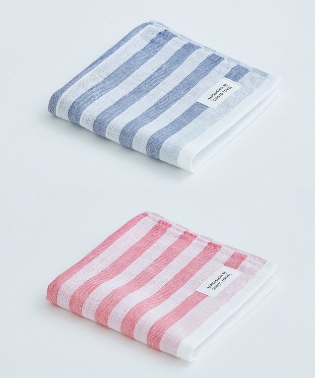 SHINTO TOWEL シマ ハンドタオル シングル シャドウ/レッド