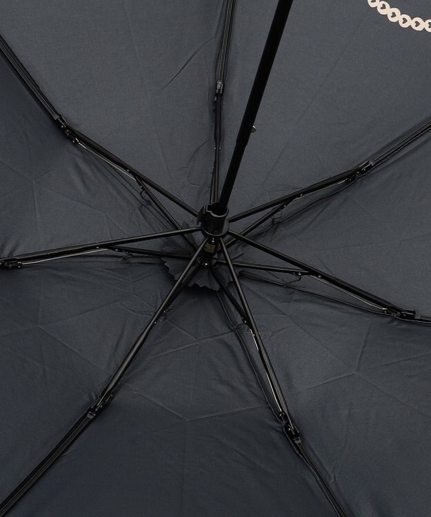 MOONBAT 【雨傘】ランバン　オン　ブルー (LANVIN en Bleu) リボン ハート ナイロンサテン 折りたたみ傘 ブラック