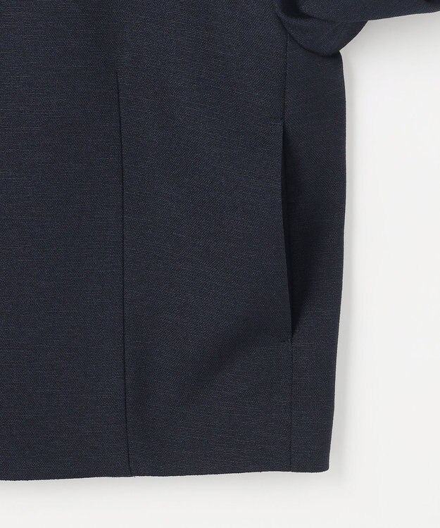 組曲 【WEB限定】ライトリネンライクノーカラー ジャケット ネイビー系