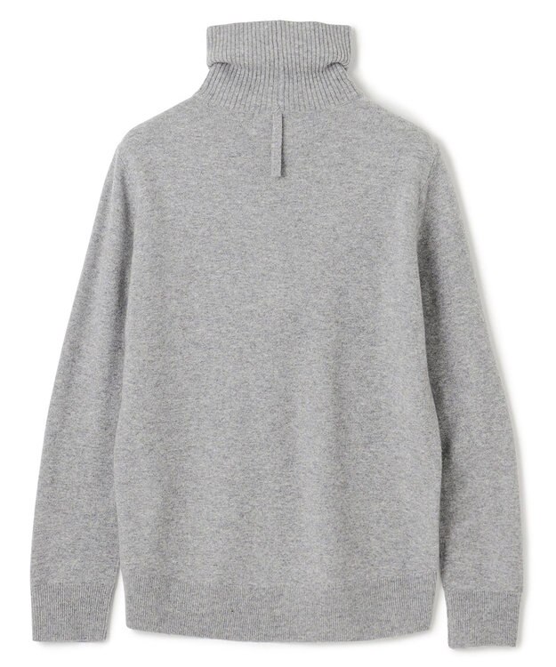 BEIGE， 【WEB限定・洗える】ROGAN / バイカラーウールハイネックニット Sax x L Gray