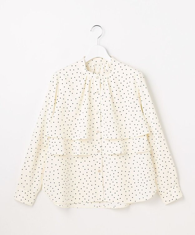 ANY SIS ラッフルレイヤード ブラウス アイボリードット