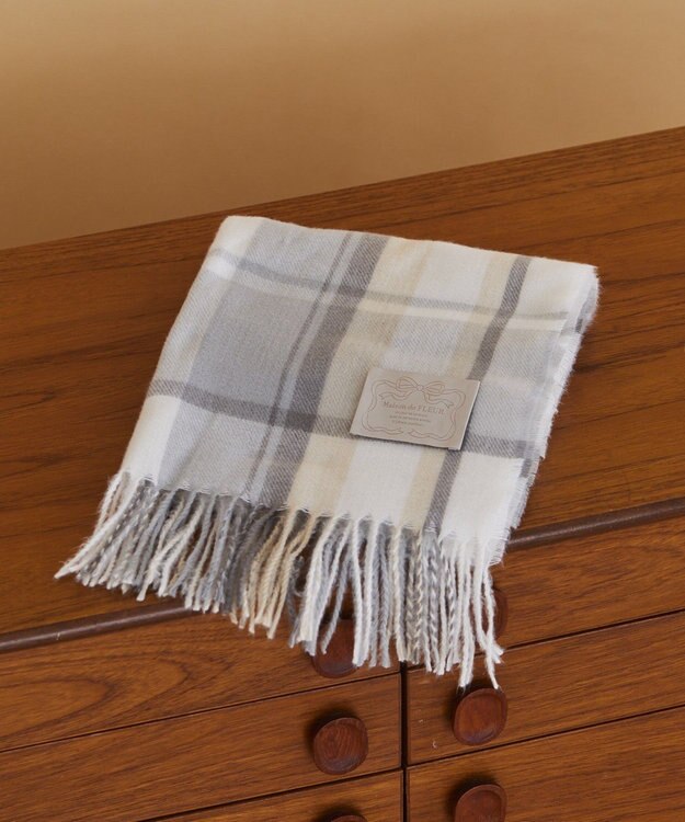 Maison de FLEUR チェックストール Grayish Blue