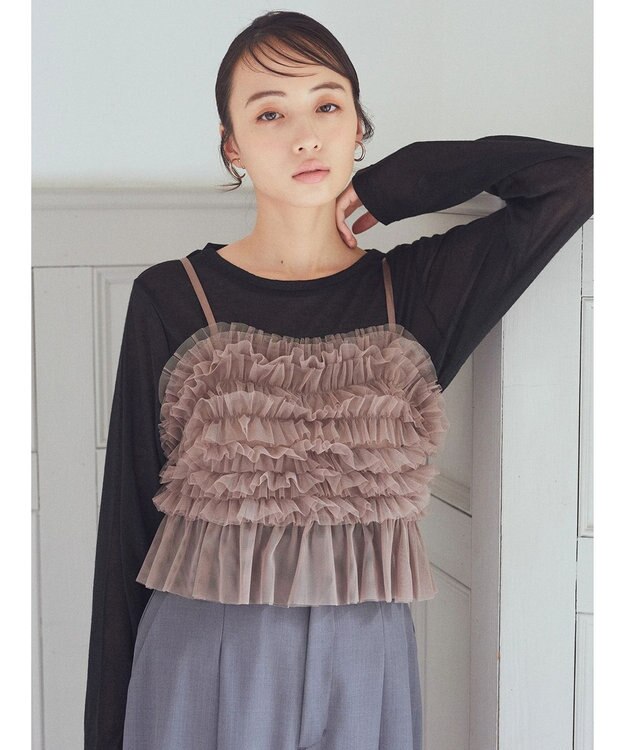 earth music&ecology チュールビスチェ Mocha