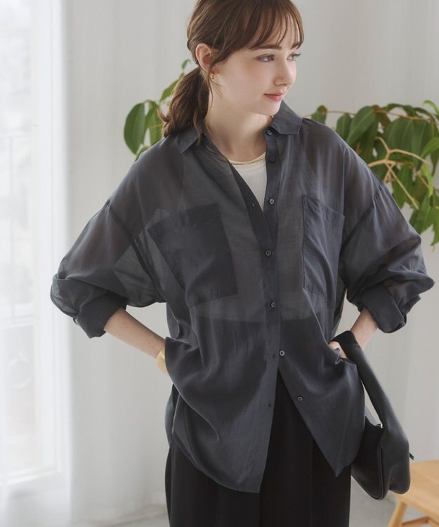 WEGO 【ANGIE VINTAGE】シアーシャツ ブラックその他