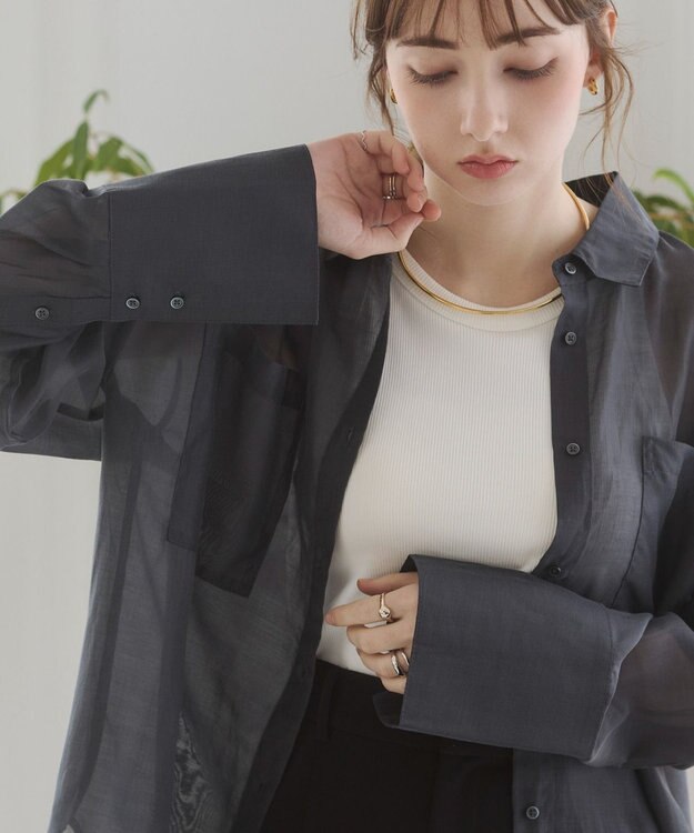 WEGO 【ANGIE VINTAGE】シアーシャツ ブラックその他