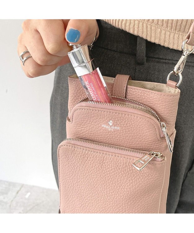 PELLE BORSA スリムポシェット Comfy 6701 スモーキーピンク