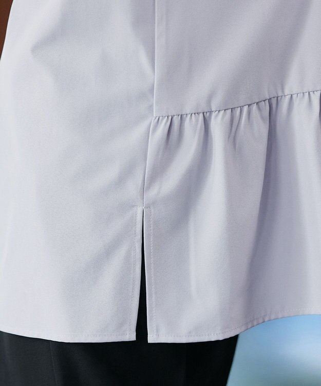 Tiaclasse 【選べる2Type】スキッパーシャツチュニック 半袖ライトグレー