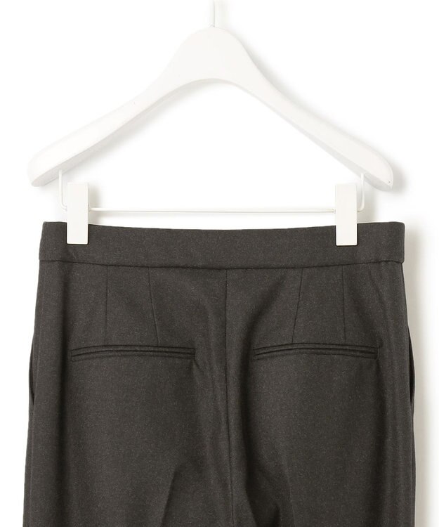ICB 【洗える・WEB限定カラーあり】 ウールミルドサキソニー テーパードパンツ チャコール系