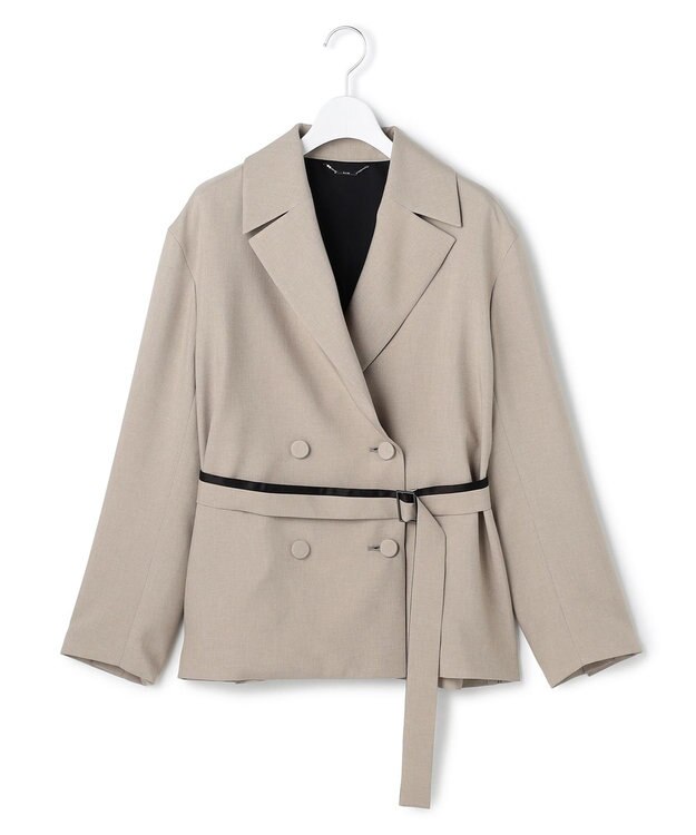 ICB 【WEB＆一部店舗限定】 SerikaWorsted トレンチ型ショートコート ベージュカーキ