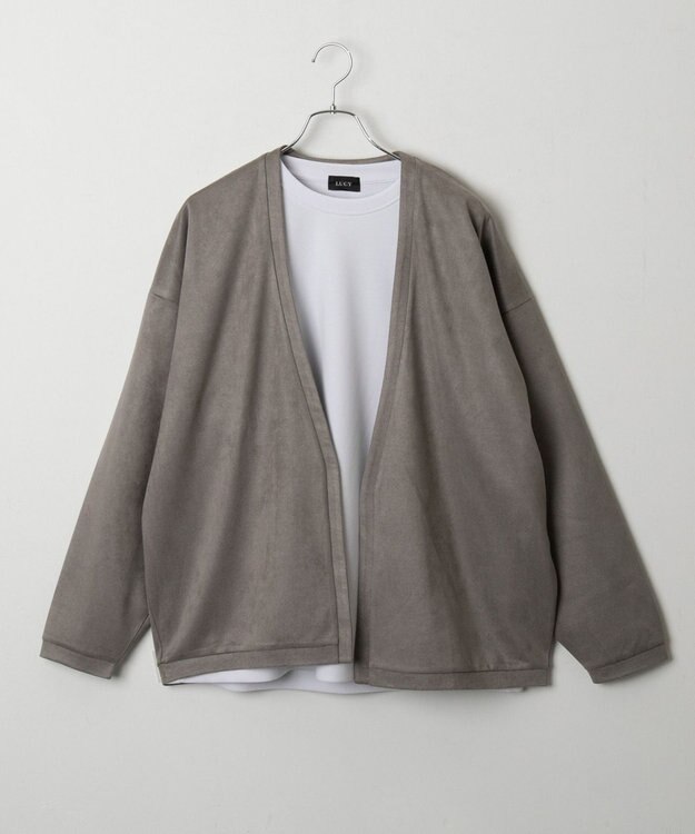 WEGO 【2点SET】フェイクスウェードアンサンブルカーディガン ベージュ