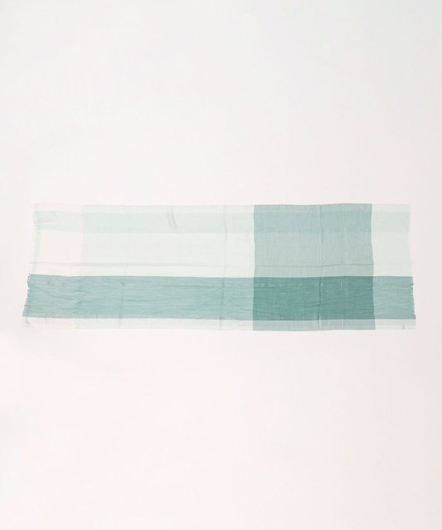 MOONBAT FURLA ラメ入りブロックチェックストール ダークグリーン