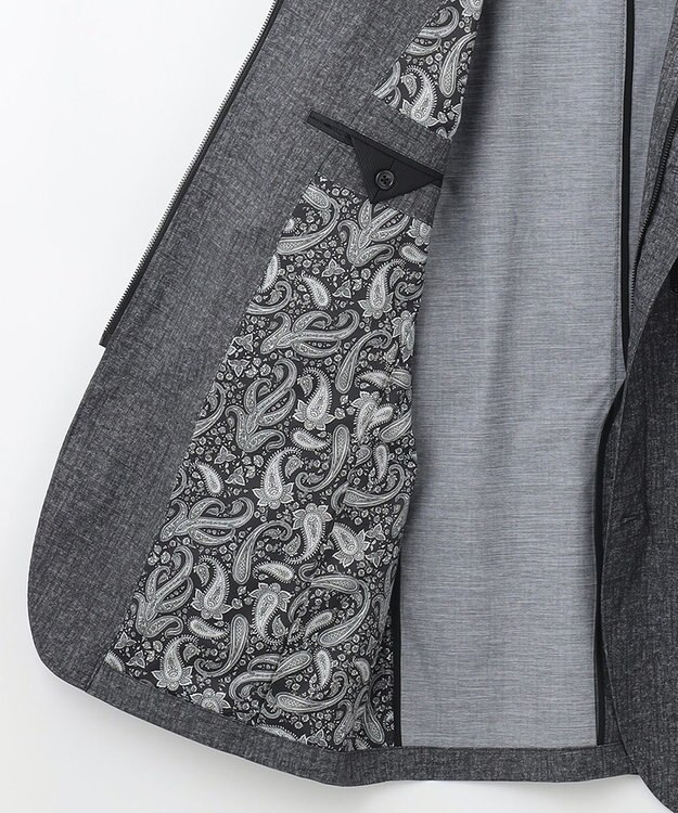 JOSEPH ABBOUD 【キングサイズ・軽量・撥水加工】メランジストレッチジャケットブルゾン グレー系