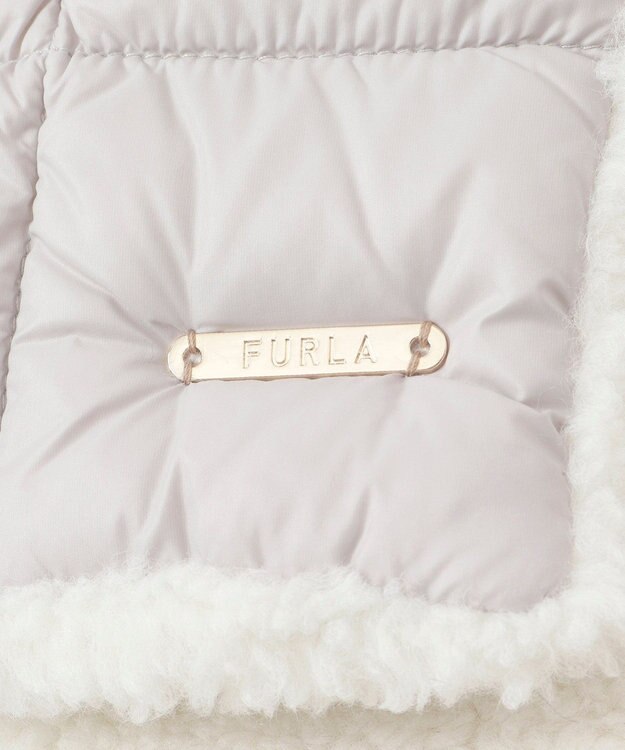 MOONBAT FURLA 【リバーシブル】フェイクファー×ダウンマフラー ボア ライトグレー