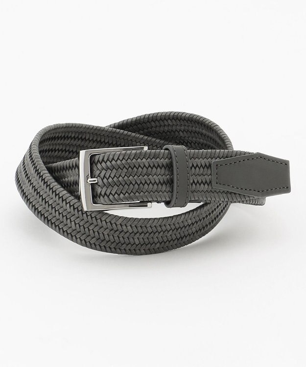 JOSEPH HOMME 【イタリア素材使用/日本製】レザーメッシュストレッチ　ベルト グレー系