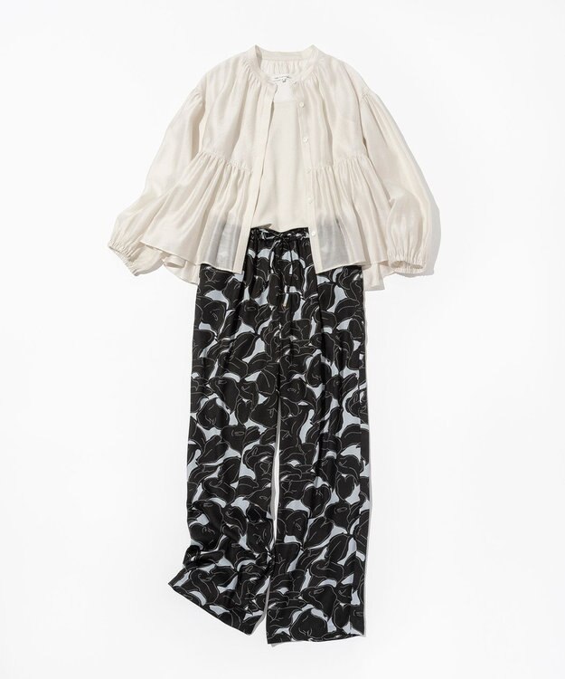 23区 【WEB&一部店舗限定カラーあり】ソフトオーガンジー ボリューム ブラウス ベージュ系