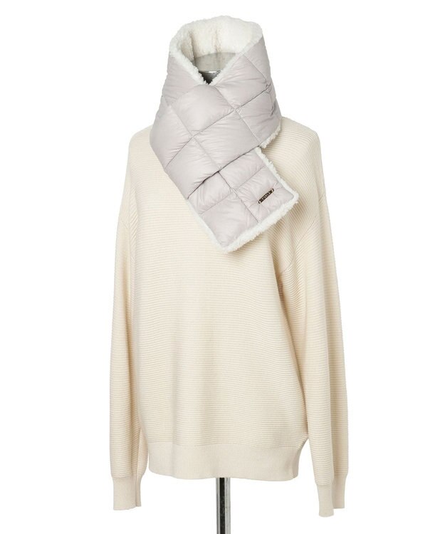 MOONBAT FURLA 【リバーシブル】フェイクファー×ダウンマフラー ボア ライトグレー