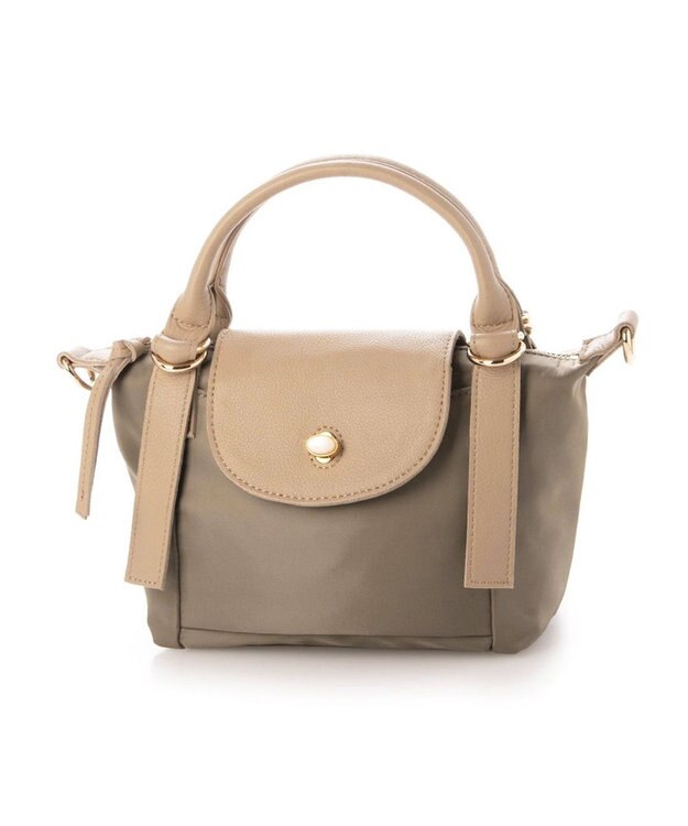 UNBILLION ペルケ perche / ナイロン×牛革かぶせジェムストーン2wayショルダーバッグ オーク